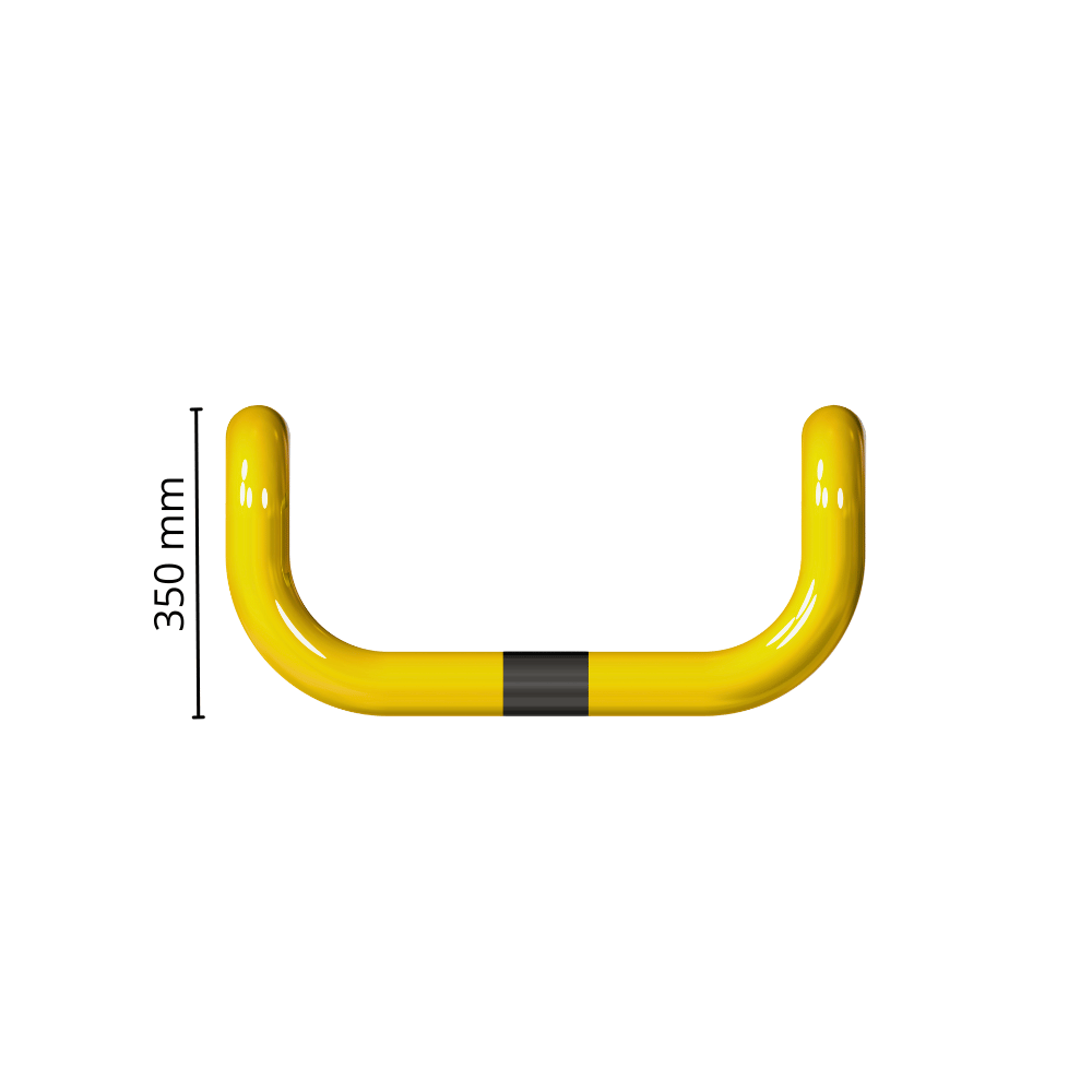 Beschermbeugel Ø76 mm | Geel-zwart | 2x hoek 90° | Voor verankering in beton