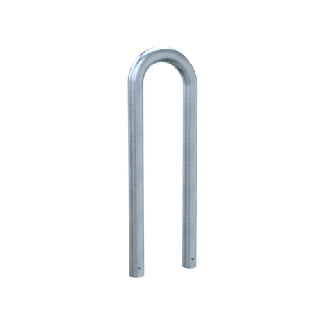 Verzinkt stalen beschermbeugel Ø76 mm, 400x1000 mm, voor betonverankering.