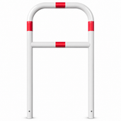 Beschermbeugel Ø60 mm in wit-rood voor verankering in beton met tussenbuis