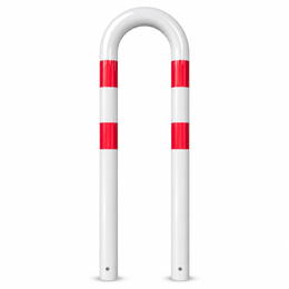 Beschermbeugel Ø76 mm in wit-rood voor verankering in beton