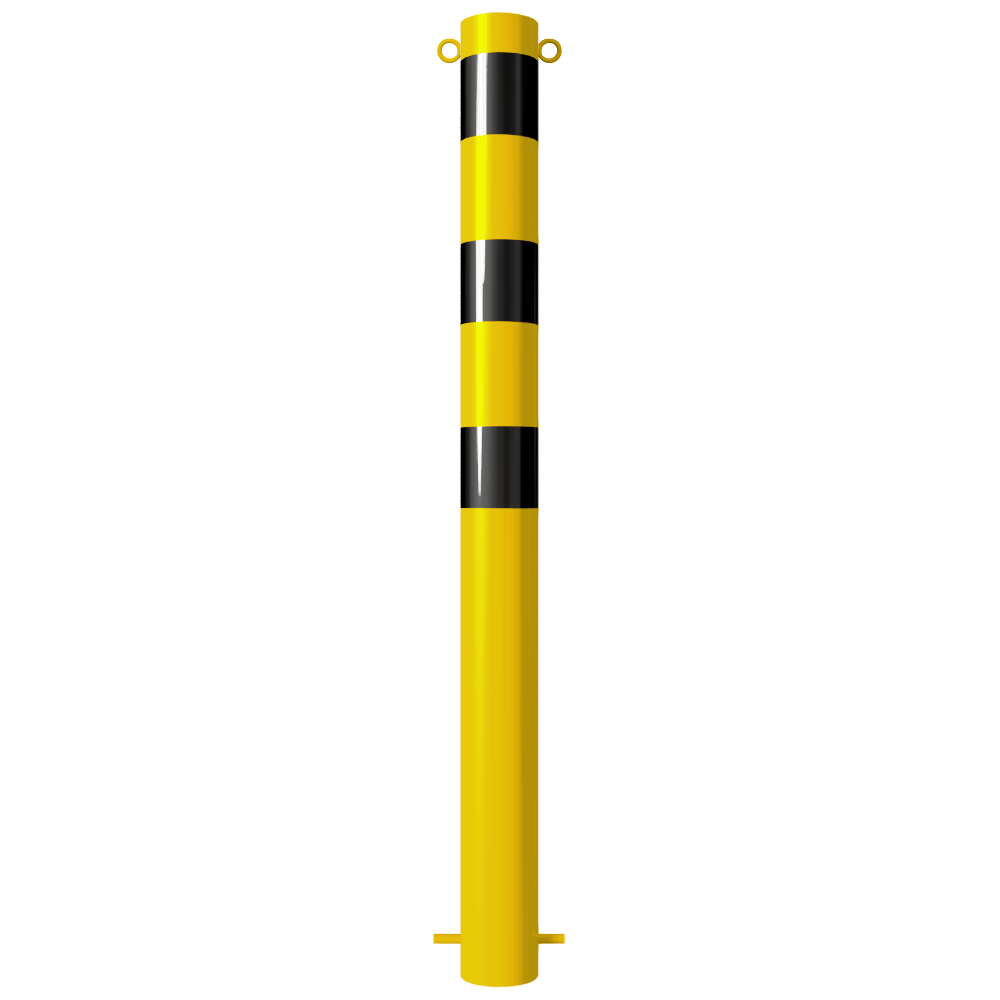 Beschermpaal Ø102 mm | Geel-zwart | Voor betonverankering of op voetplaat