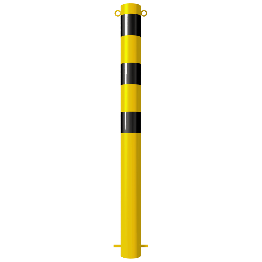 Beschermpaal Ø102 mm | Geel-zwart | Voor betonverankering of op voetplaat