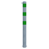 Verzinkt-groene beschermpaal Ø102 mm met 1 kettingoog, voor betonverankering.