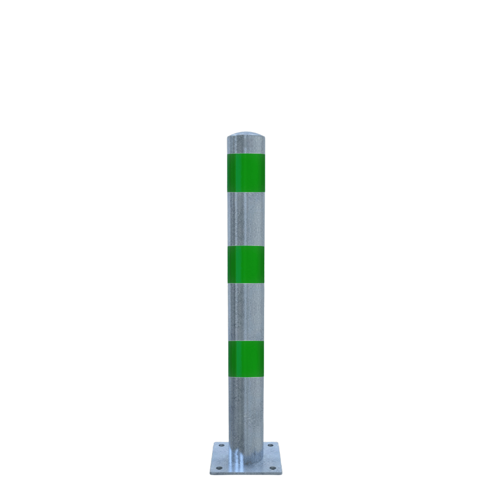Beschermpaal Ø102 mm | Verzinkt-groen | Voor betonverankering of op voetplaat