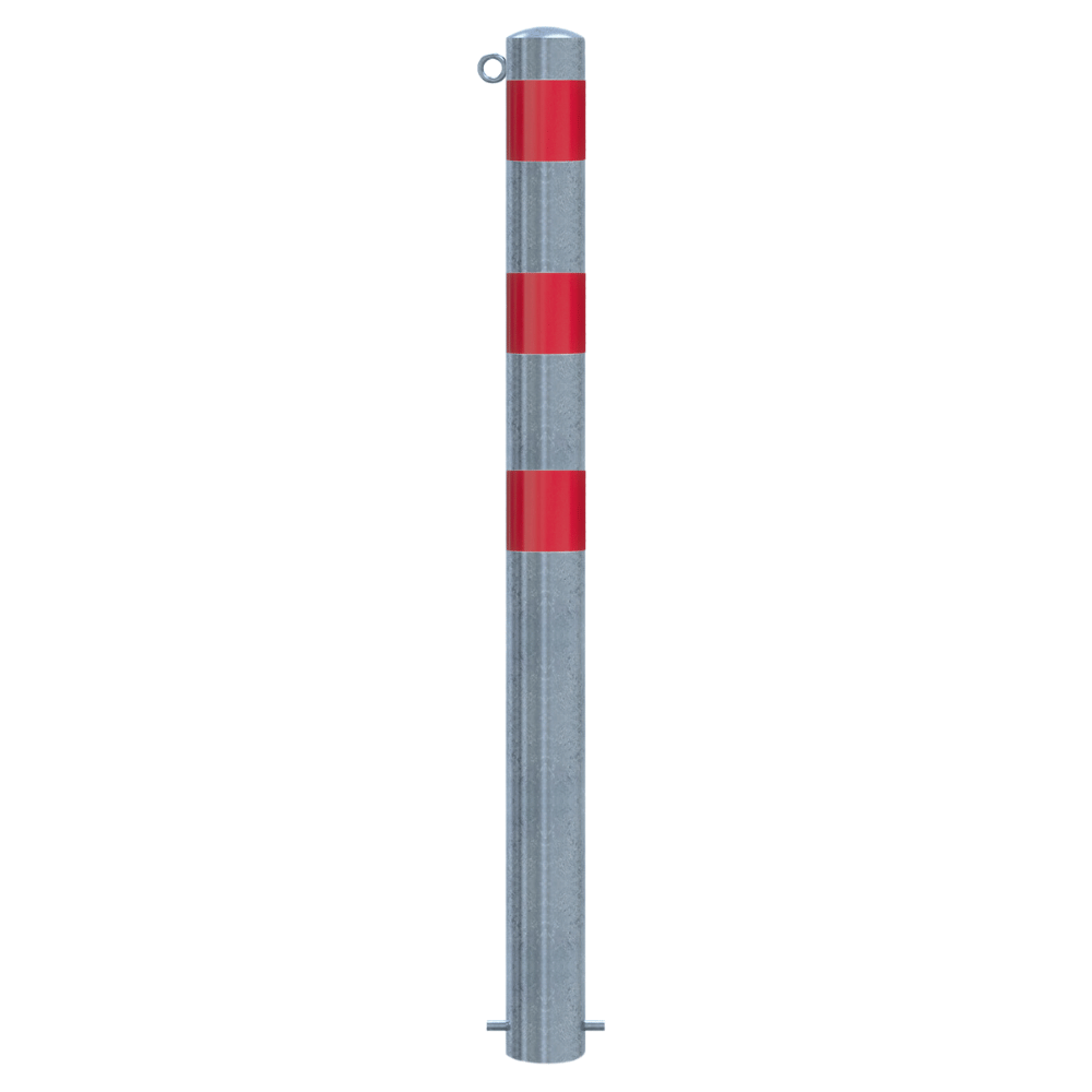 Beschermpaal Ø102 mm | Verzinkt-rood | Voor betonverankering of op voetplaat
