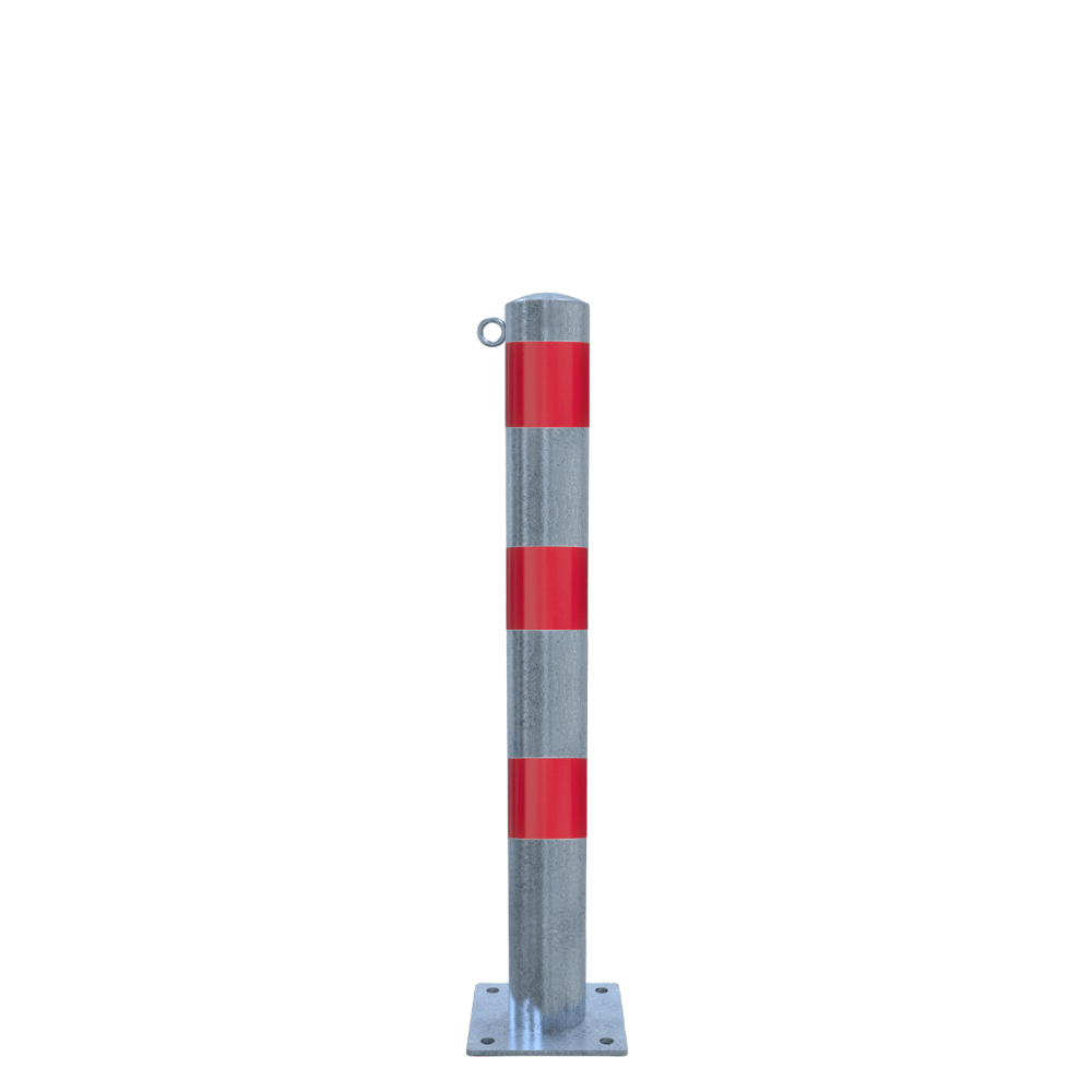 Beschermpaal Ø102 mm | Verzinkt-rood | Voor betonverankering of op voetplaat