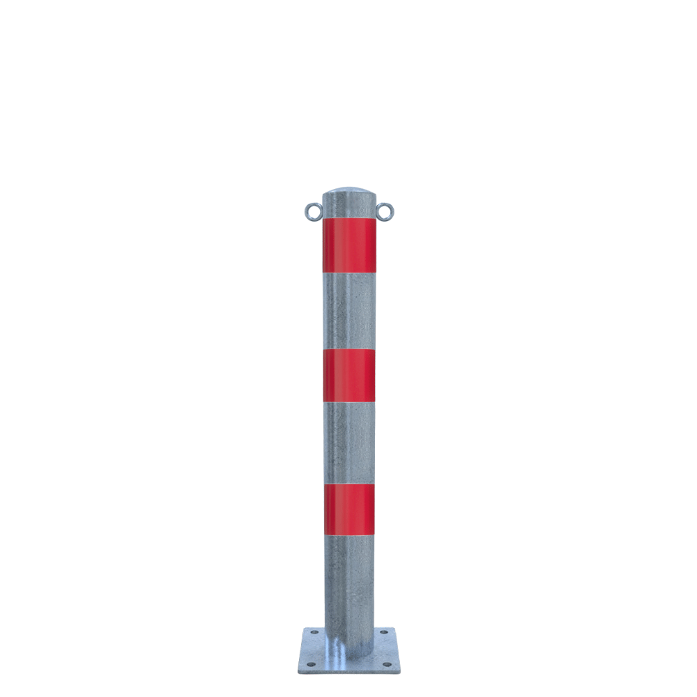 Beschermpaal Ø102 mm | Verzinkt-rood | Voor betonverankering of op voetplaat