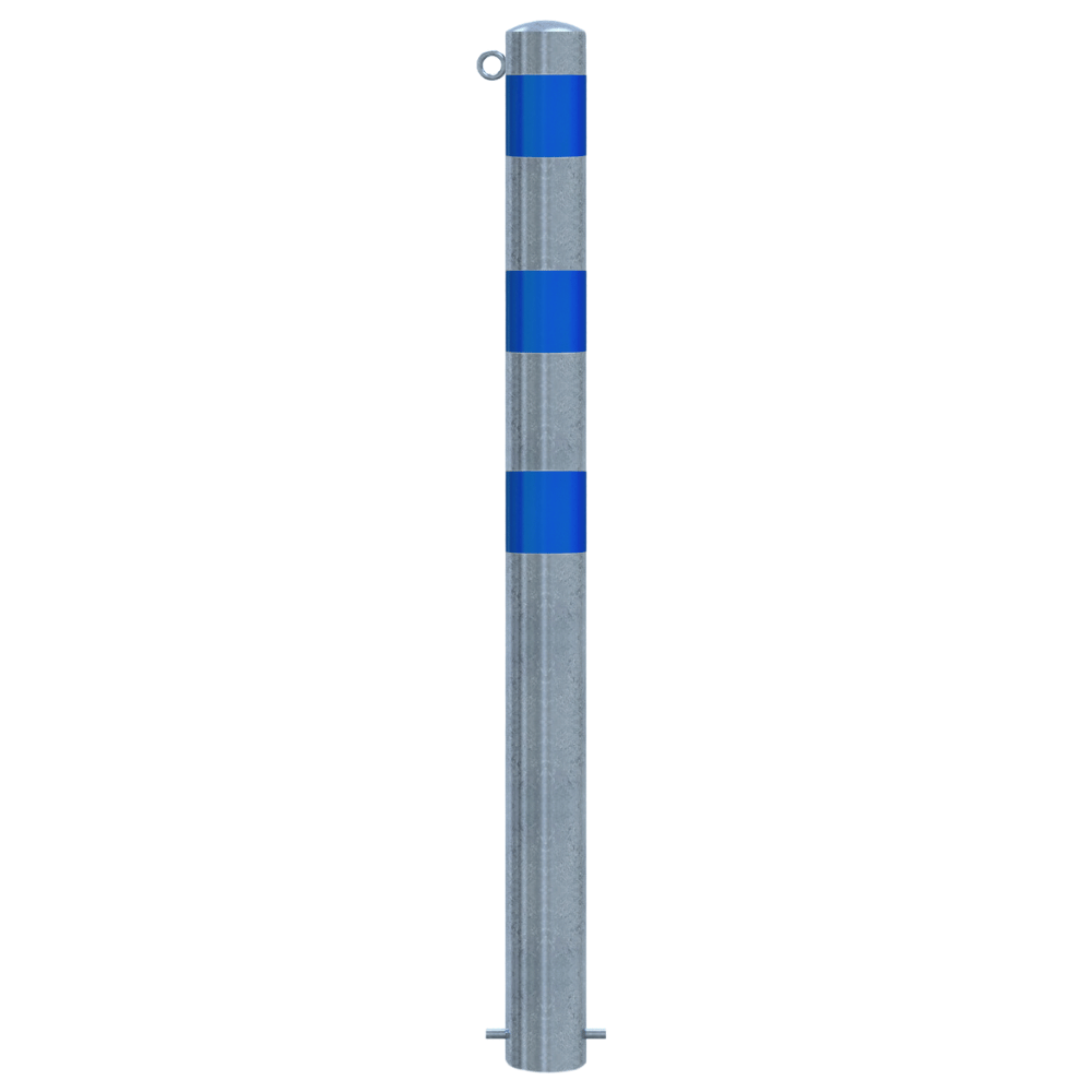 Beschermpaal Ø102 mm | Verzinkt-blauw | Voor betonverankering of op voetplaat