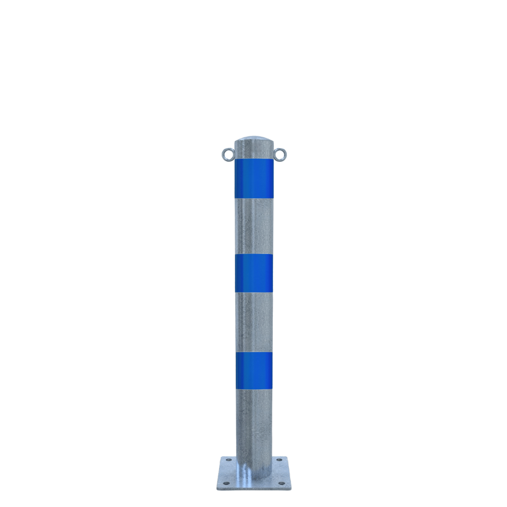 Beschermpaal Ø102 mm | Verzinkt-blauw | Voor betonverankering of op voetplaat