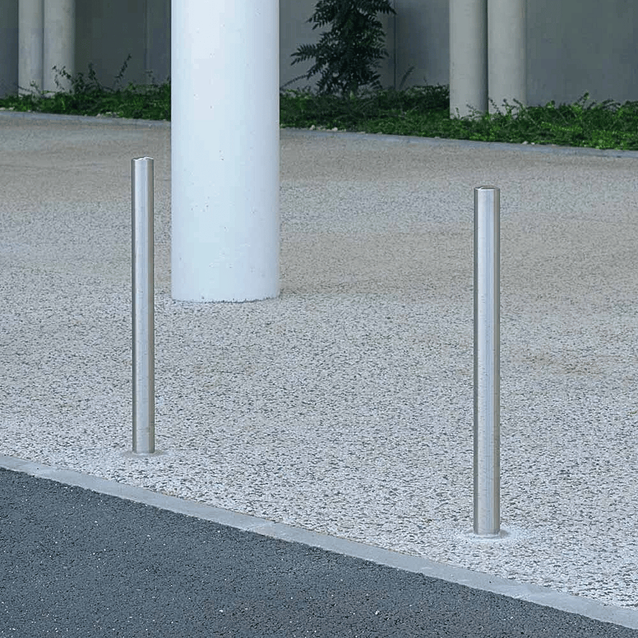 RVS beschermpaal Ø60 mm | Voor verankering in beton of op voetplaat