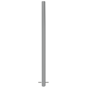 RVS beschermpaal Ø60 mm voor betonverankering, geborsteld staal, cilindrisch design.