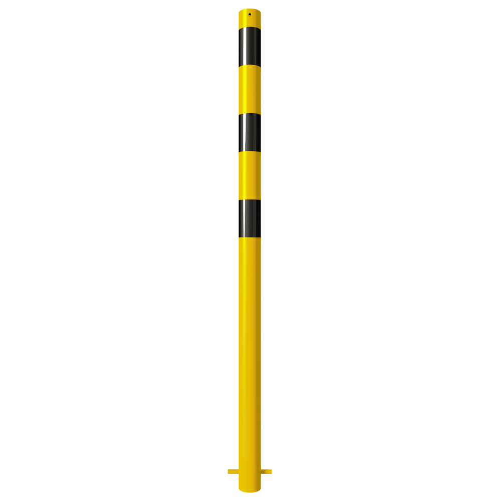 Beschermpaal Ø60 mm | Geel-zwart | Voor betonverankering of op voetplaat
