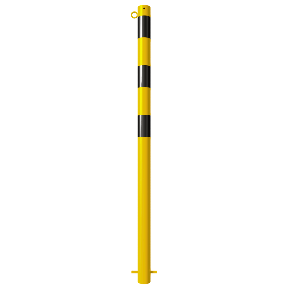 Beschermpaal Ø60 mm | Geel-zwart | Voor betonverankering of op voetplaat