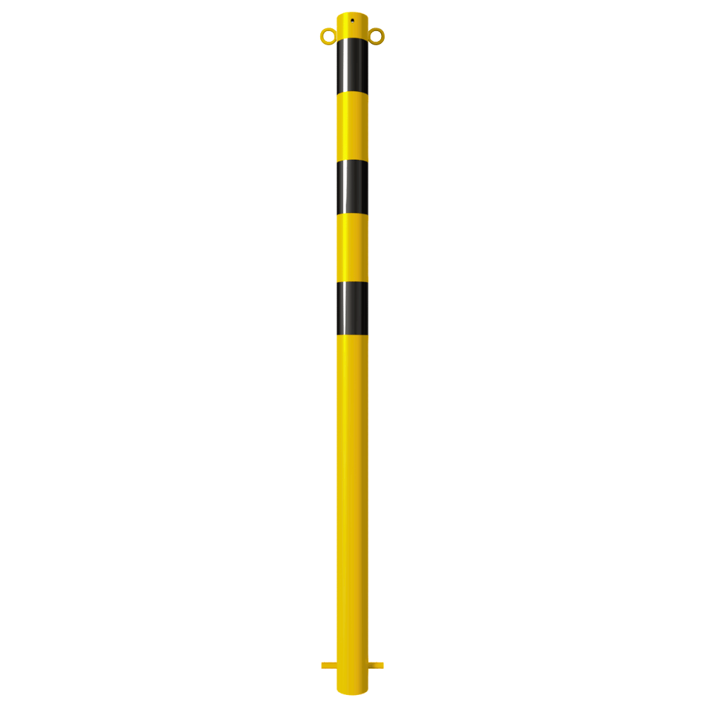 Beschermpaal Ø60 mm | Geel-zwart | Voor betonverankering of op voetplaat