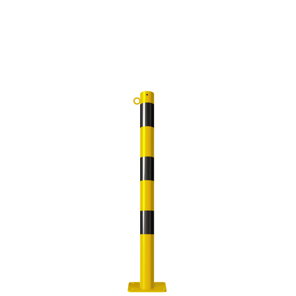 Beschermpaal Ø60 mm | Geel-zwart | Voor betonverankering of op voetplaat