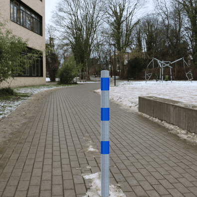Beschermpaal Ø60 mm | Verzinkt-blauw | Voor betonverankering of op voetplaat