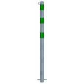 Verzinkt-groene beschermpaal Ø60 mm met 1 kettingoog, voor betonverankering.