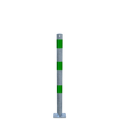 Verzinkt-groene beschermpaal Ø60 mm met voetplaat, voor betonverankering.