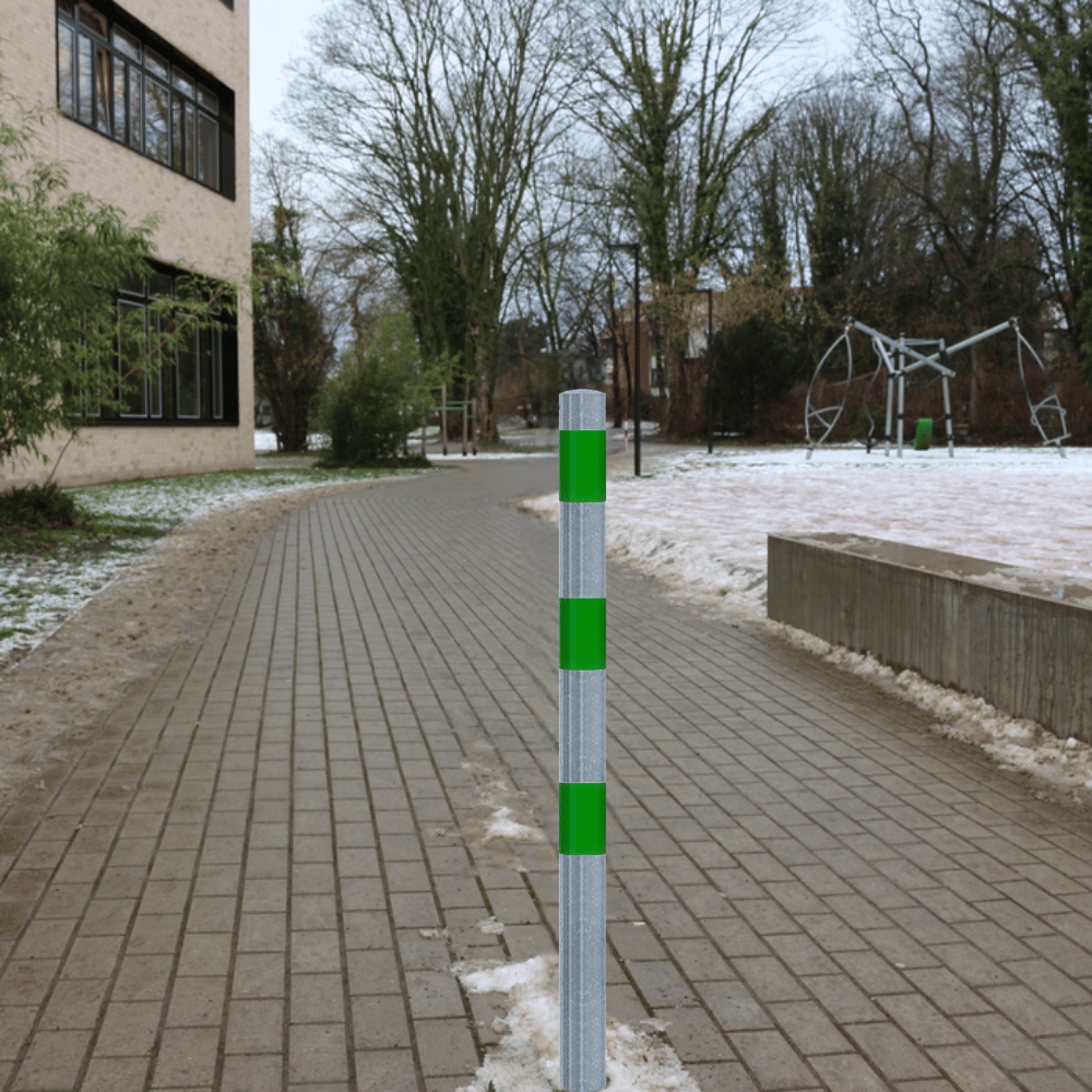 Beschermpaal Ø60 mm | Verzinkt-groen | Voor betonverankering of op voetplaat