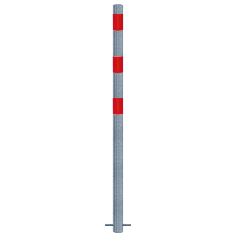 Beschermpaal Ø60 mm | Verzinkt-rood | Voor betonverankering of op voetplaat