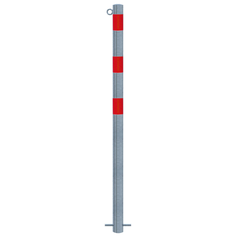 Beschermpaal Ø60 mm | Verzinkt-rood | Voor betonverankering of op voetplaat