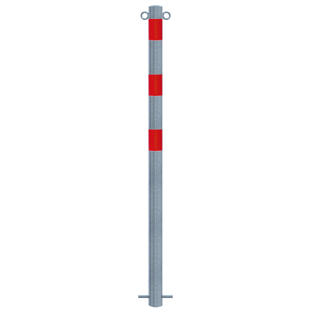 Beschermpaal Ø60 mm | Verzinkt-rood | Voor betonverankering of op voetplaat