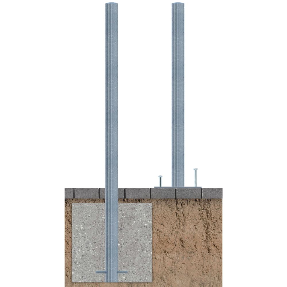Beschermpaal Ø60 mm | Verzinkt staal | Voor betonverankering of op voetplaat