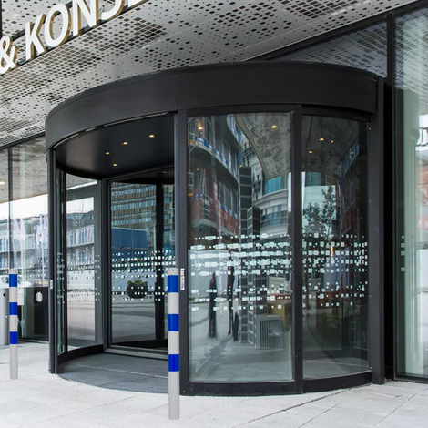 Beschermpaal Ø60 mm | Wit - blauw | Voor betonverankering of op voetplaat