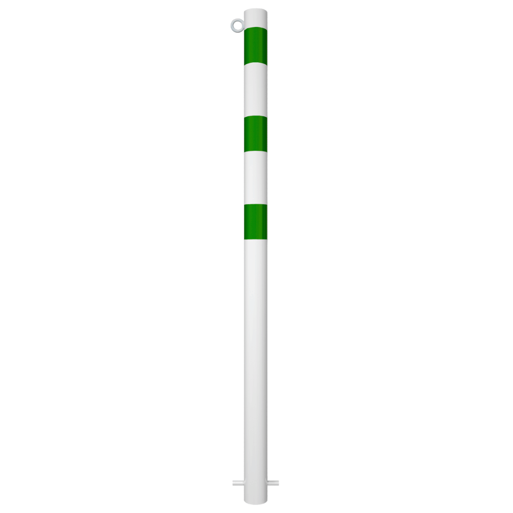 Beschermpaal Ø60 mm | Wit-groen | Voor betonverankering of op voetplaat