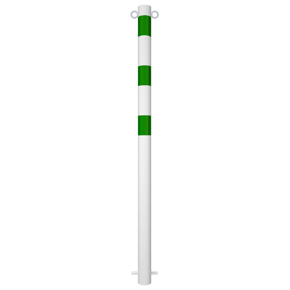 Beschermpaal Ø60 mm | Wit-groen | Voor betonverankering of op voetplaat
