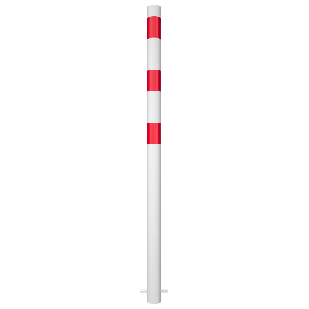 Beschermpaal Ø60 mm | Wit - rood | Voor betonverankering of op voetplaat