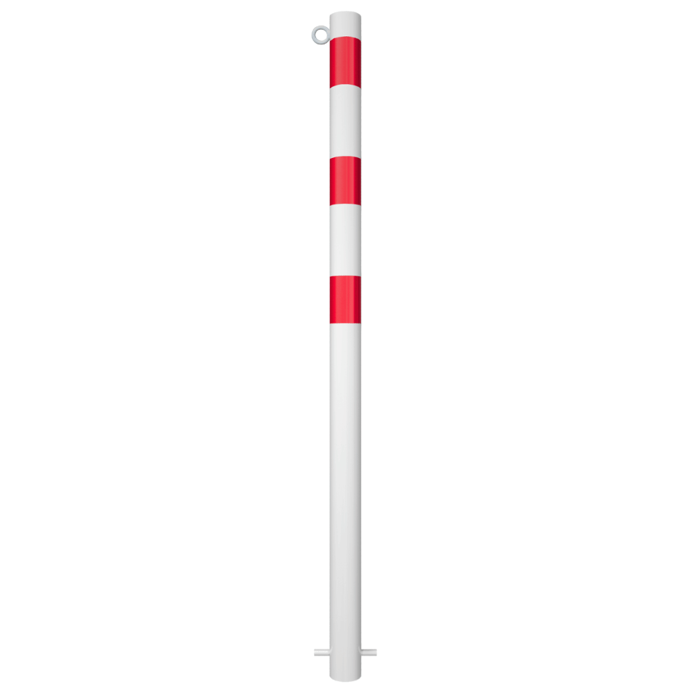 Beschermpaal Ø60 mm | Wit - rood | Voor betonverankering of op voetplaat