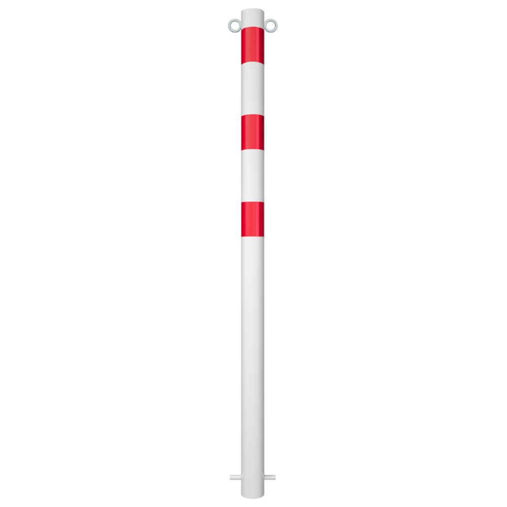 Beschermpaal Ø60 mm | Wit - rood | Voor betonverankering of op voetplaat