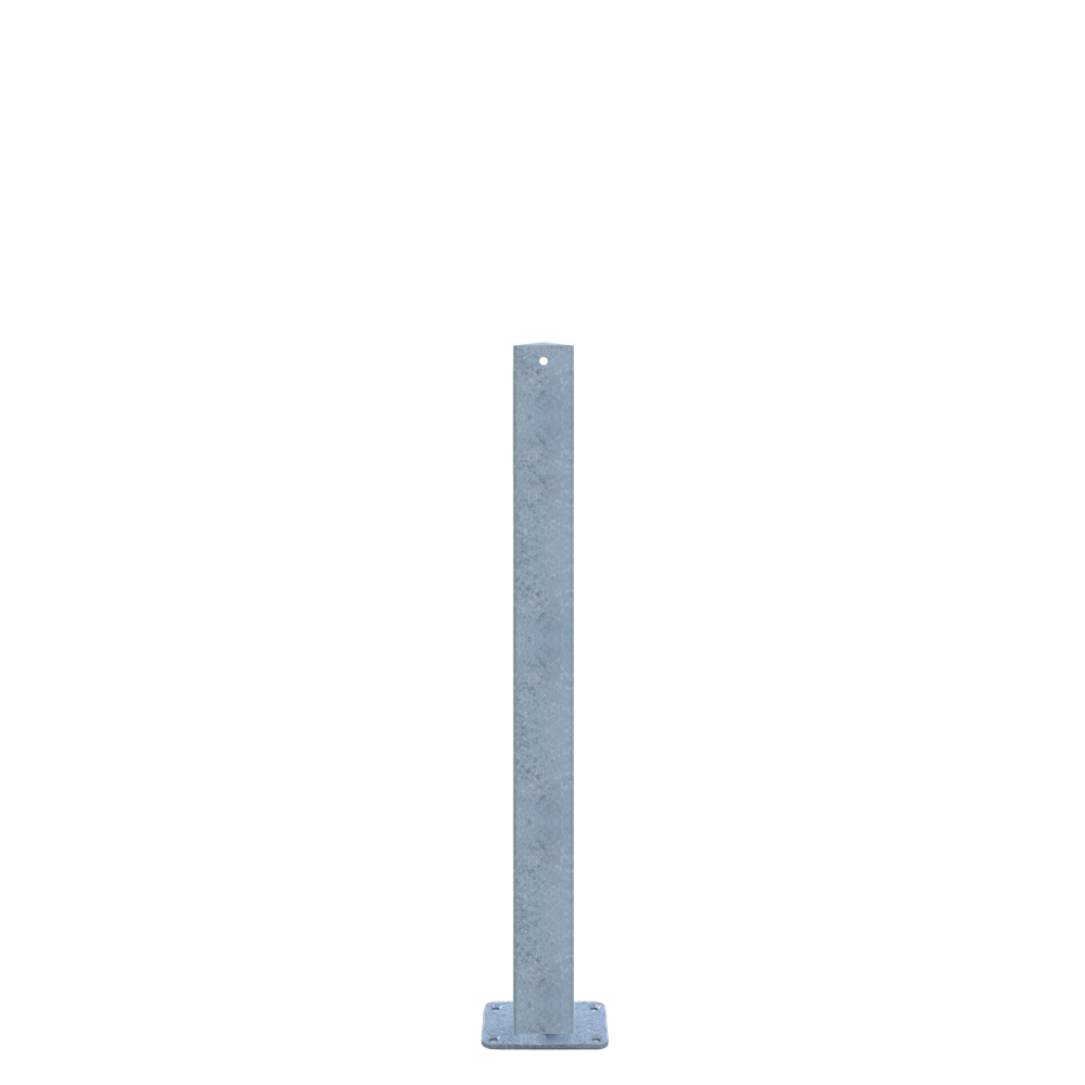 Beschermpaal 70x70 mm | Verzinkt staal | Voor betonverankering of op voetplaat
