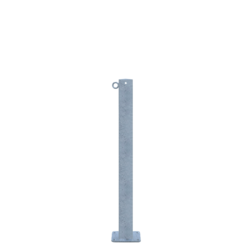 Beschermpaal 70x70 mm | Verzinkt staal | Voor betonverankering of op voetplaat