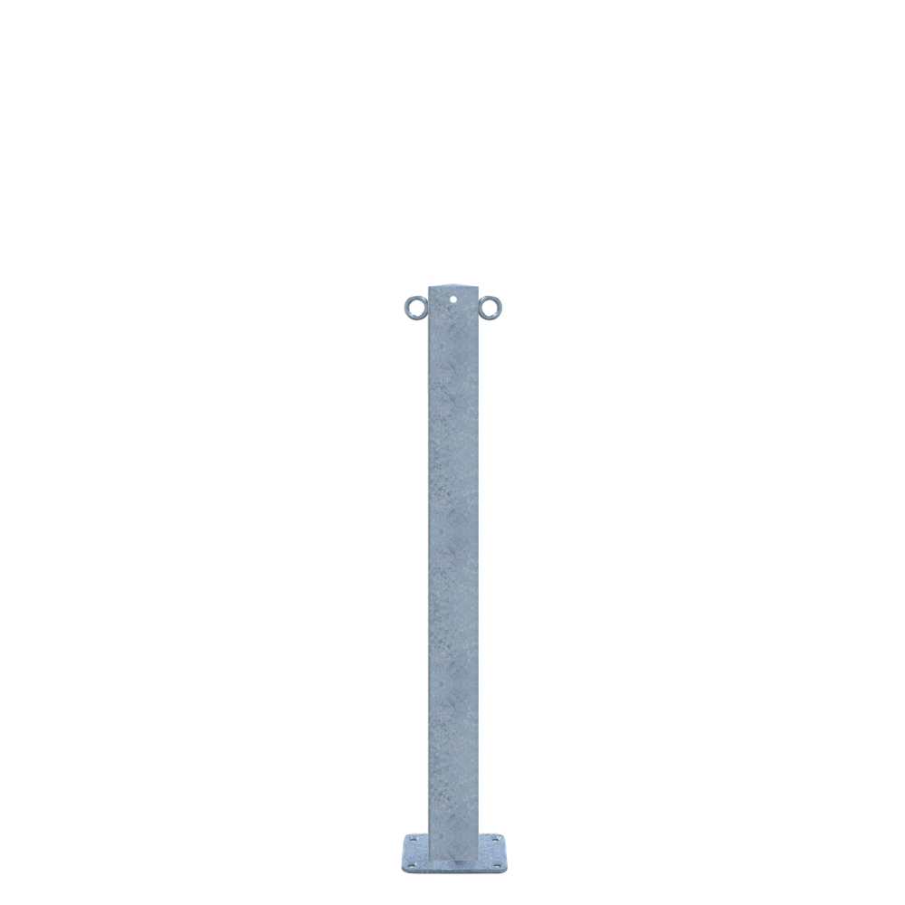 Beschermpaal 70x70 mm | Verzinkt staal | Voor betonverankering of op voetplaat