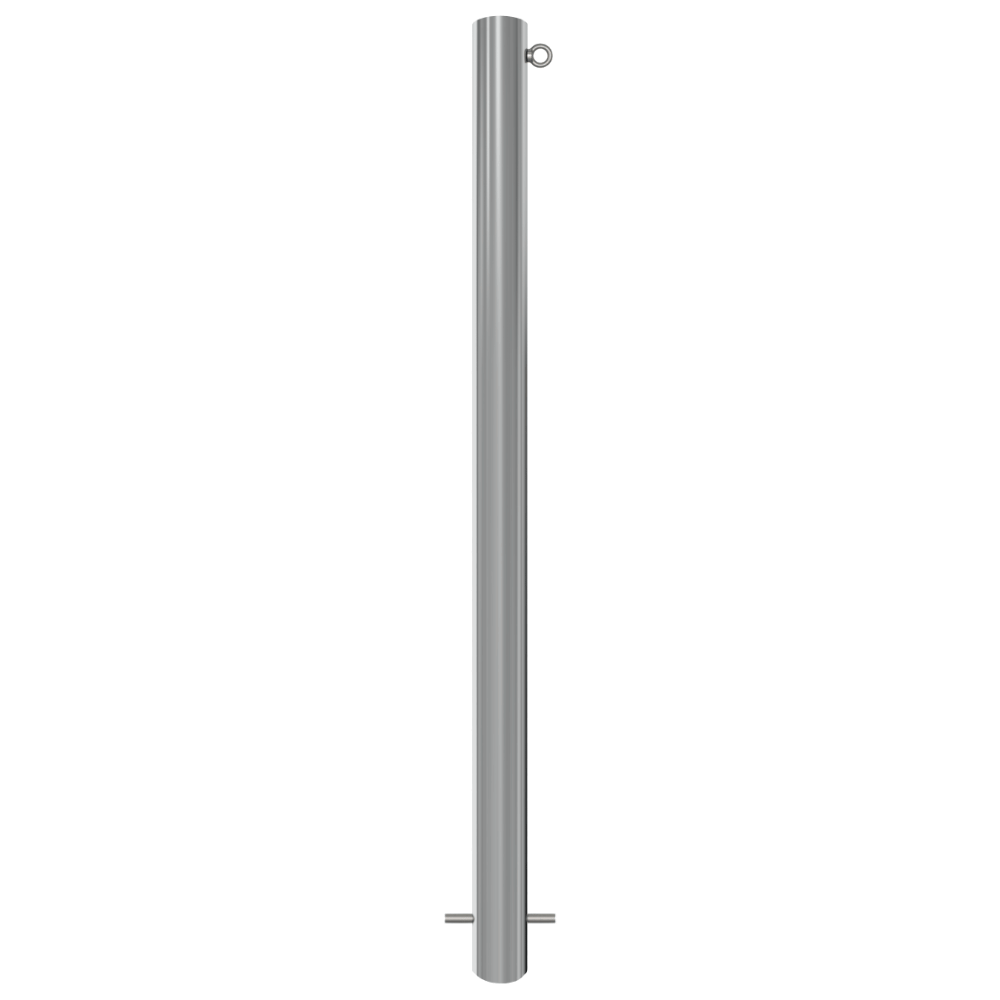 RVS beschermpaal Ø76 mm | Voor verankering in beton of op voetplaat