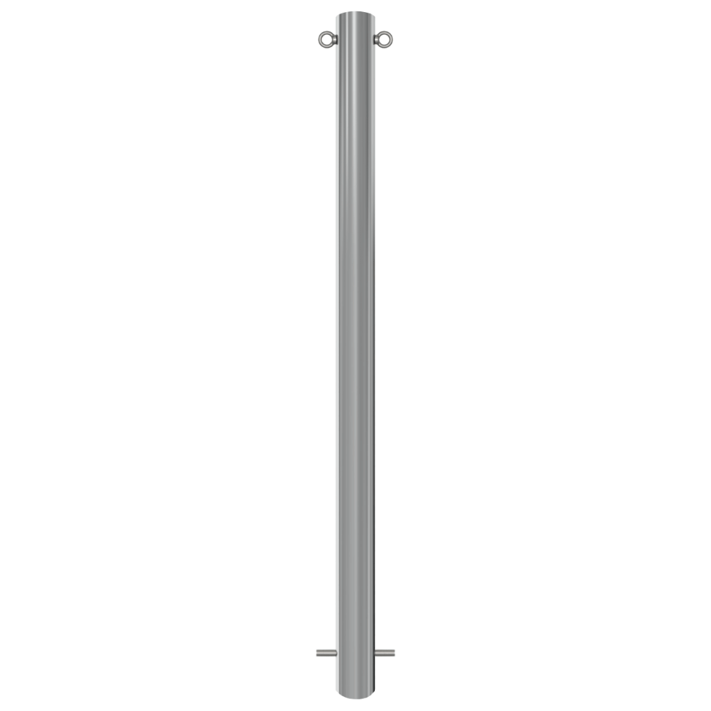 RVS beschermpaal Ø76 mm | Voor verankering in beton of op voetplaat
