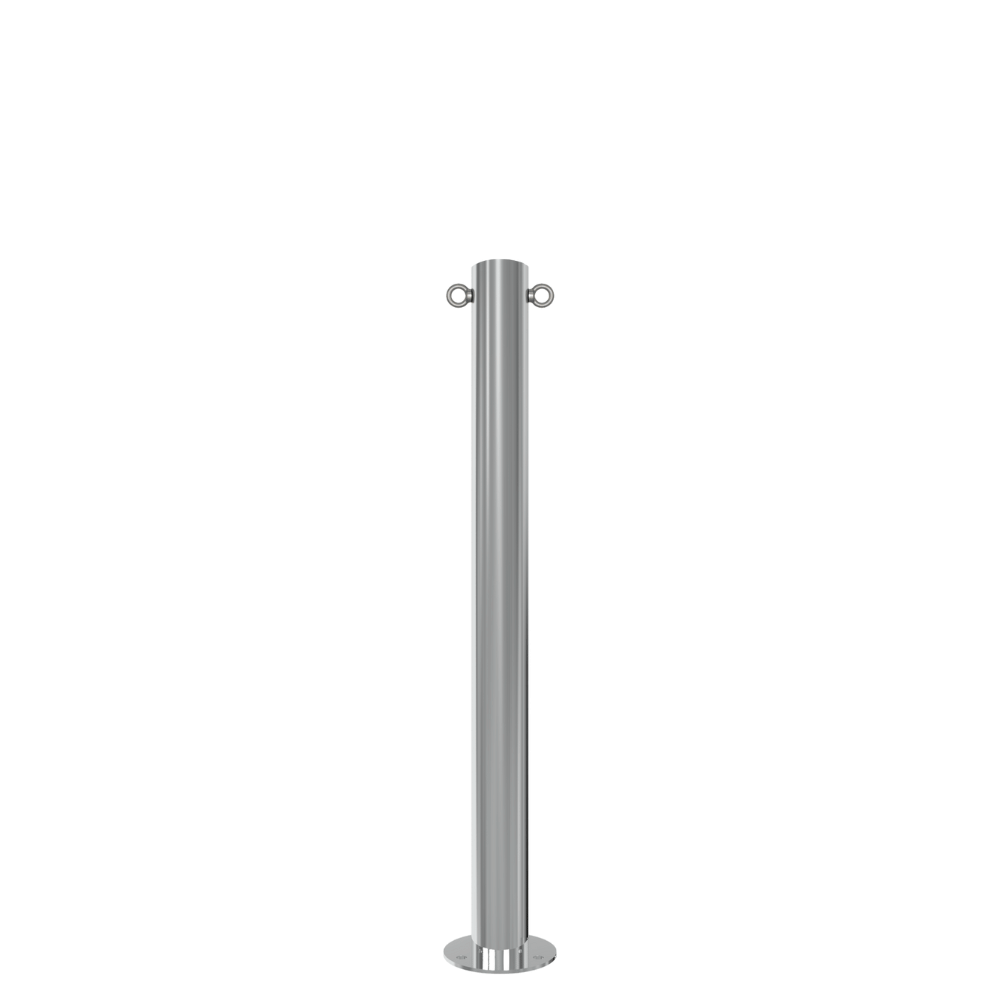 RVS beschermpaal Ø76 mm | Voor verankering in beton of op voetplaat