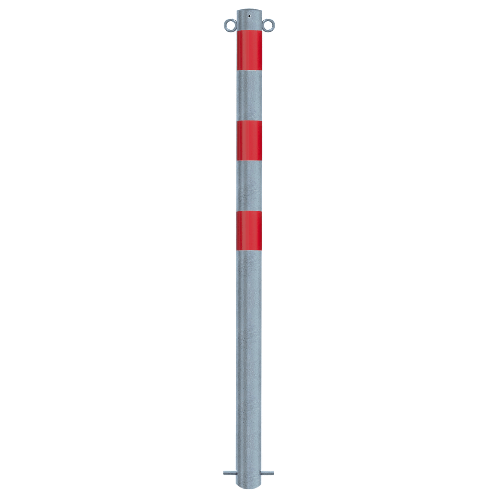 Beschermpaal Ø76 mm | Verzinkt-rood | Voor betonverankering of op voetplaat