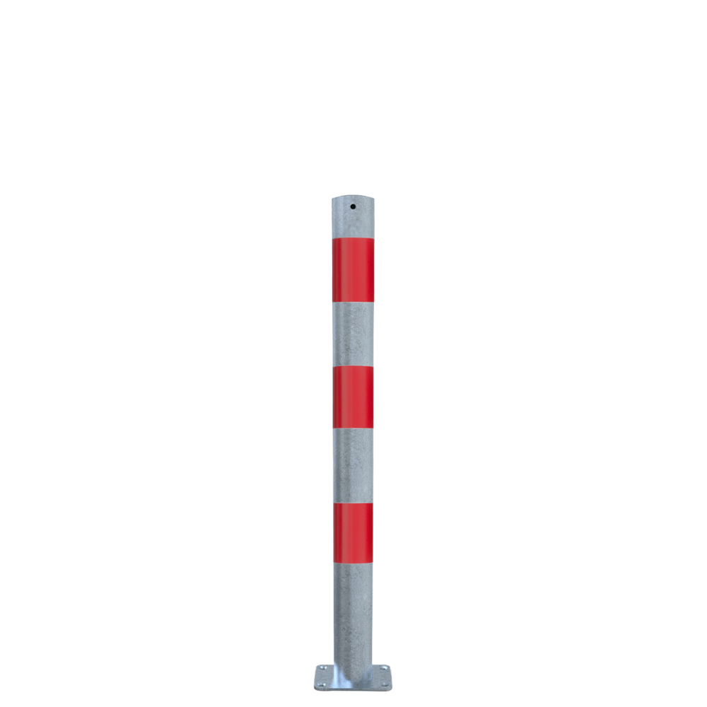 Beschermpaal Ø76 mm | Verzinkt-rood | Voor betonverankering of op voetplaat