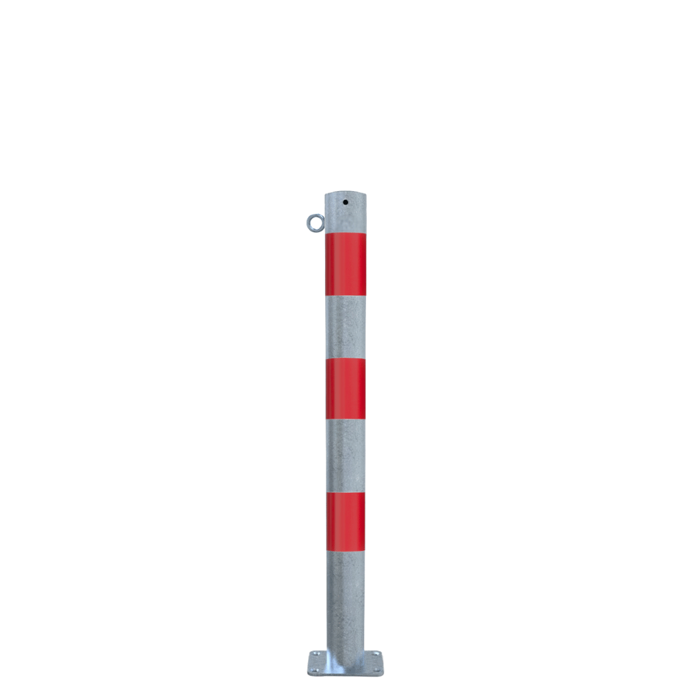 Beschermpaal Ø76 mm | Verzinkt-rood | Voor betonverankering of op voetplaat