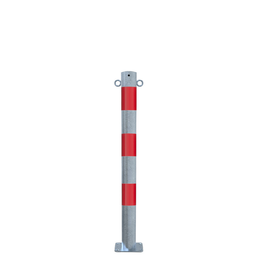 Beschermpaal Ø76 mm | Verzinkt-rood | Voor betonverankering of op voetplaat
