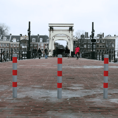 Beschermpaal Ø60 mm | Verzinkt-rood | Voor betonverankering of op voetplaat