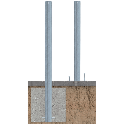 Beschermpaal Ø76 mm | Verzinkt staal | Voor betonverankering of op voetplaat