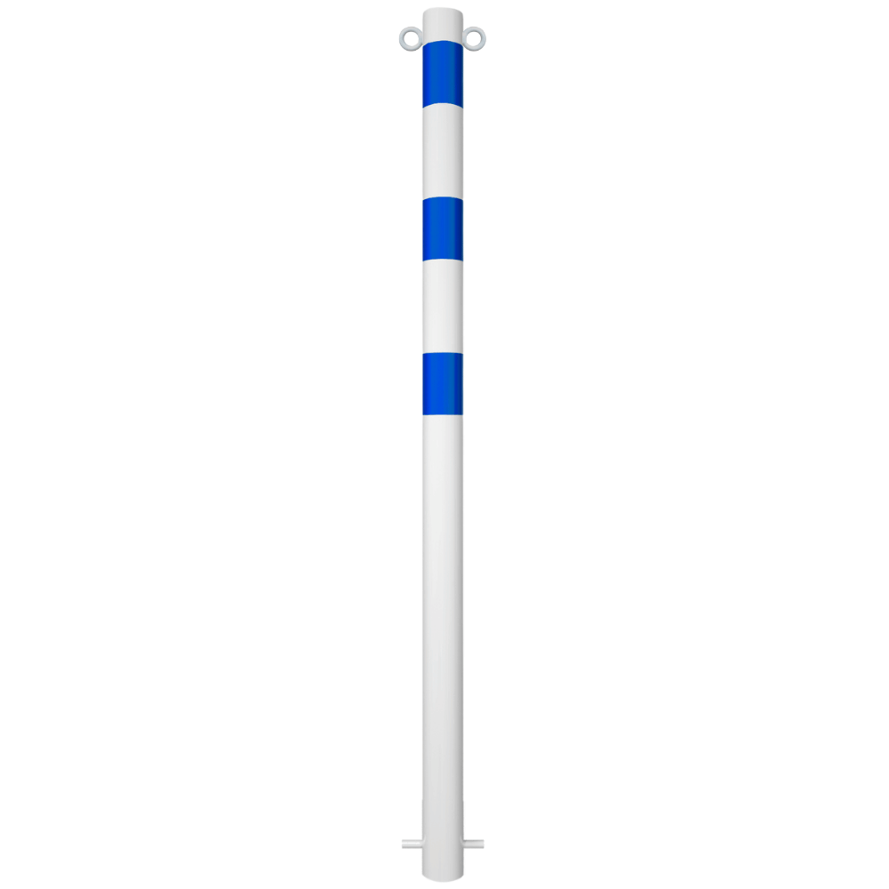 Beschermpaal Ø76 mm | Wit-blauw | Voor betonverankering of op voetplaat