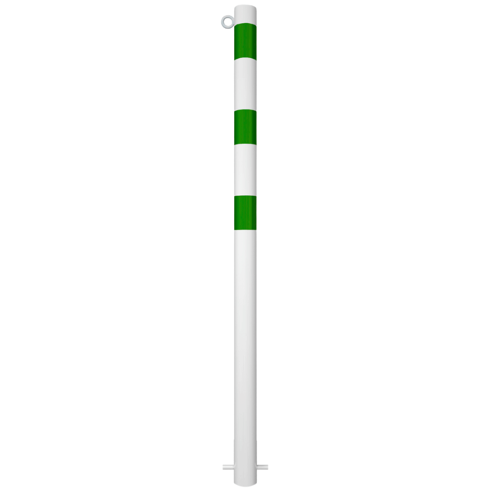 Beschermpaal Ø76 mm | Wit - groen | Voor betonverankering of op voetplaat