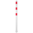 Beschermpaal Ø76 mm | Wit-rood | Voor betonverankering of op voetplaat
