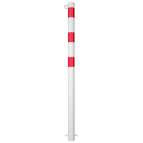 Beschermpaal Ø76 mm | Wit-rood | Voor betonverankering of op voetplaat