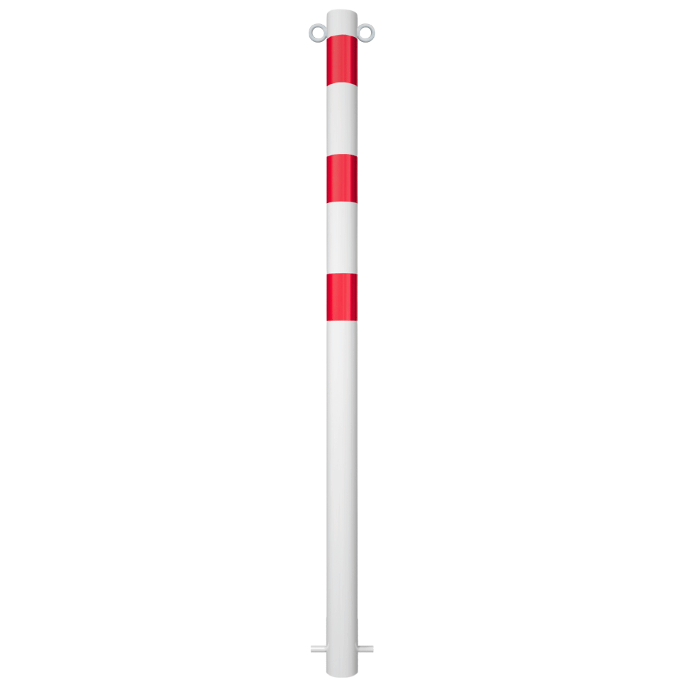 Beschermpaal Ø76 mm | Wit-rood | Voor betonverankering of op voetplaat